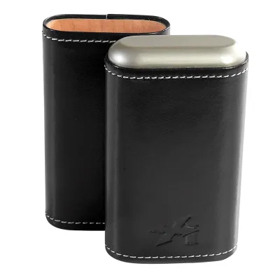 Xikar Envoy 3-Finger Leather Cigar Case - Black